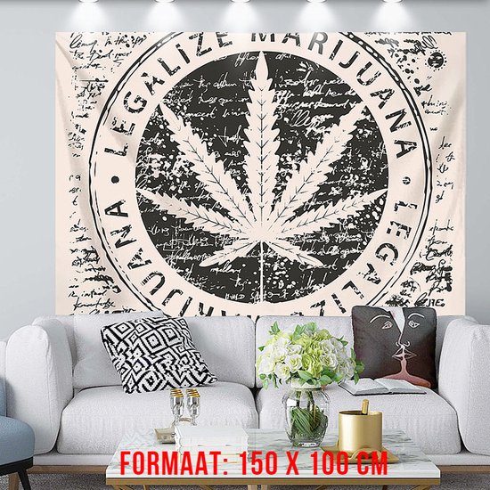 Legalize Marihuana Urban Loft Wandkleed Groot Wandtapijt Wanddecoratie Minimalisme Muurkleed Tapestry - Kleur - 150 x 100 cm