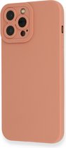 Casemania Hoesje Geschikt voor Apple iPhone 13 Pro Max Roze - Siliconen Back Cover met Camera Bescherming