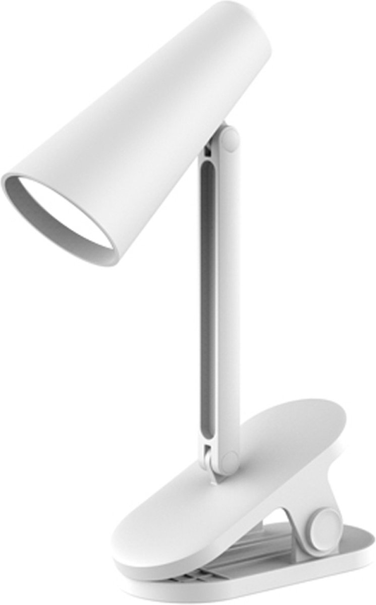 FRAMEHACK - Draadloze LED Klemlamp met Touchscreen - Dimbaar en Verstelbaar - USB Oplaadbaar – 3 Kleurtempraturen - Bureaulamp - Tafellamp - Leeslamp - Nachtlamp - Werklamp Met klem – Wit
