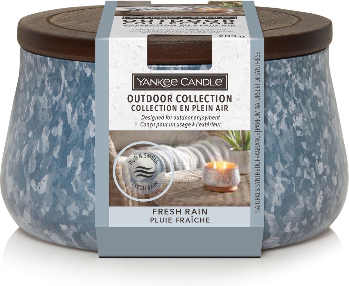 Yankee Candle Buitenkaars - Fresh Rain Blauw