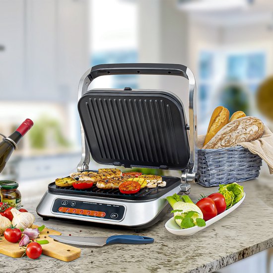 TZS First Austria Contactgrill - 2100 W - Tosti apparaat - Grill - Panini Grill - RVS van Merkloos — afbeelding 4