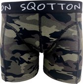Boxershort - SQOTTON® - Camouflage - Kaki - Maat XL