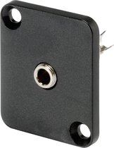 Hicon HI-J35SEFD Jackplug 3.5 mm Flensbus, contacten recht Aantal polen: 3 Stereo Zwart 1 stuk(s)