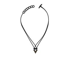 Batucada - Bermudes - Collier van Plantaardige Oorsprong en Hypoallergeen - Vrouwen Ketting met driehoek – Antiallergisch halsketting - Zwart – Goud - lengte 40/45 cm – effect Tattoo - ziet er uit als Rubber