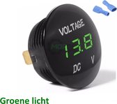 Voltmeter digitaal inbouw 6-48V  |Auto, motorfietsen, boot | waterdicht en stofdicht | Groen | 36x16mm