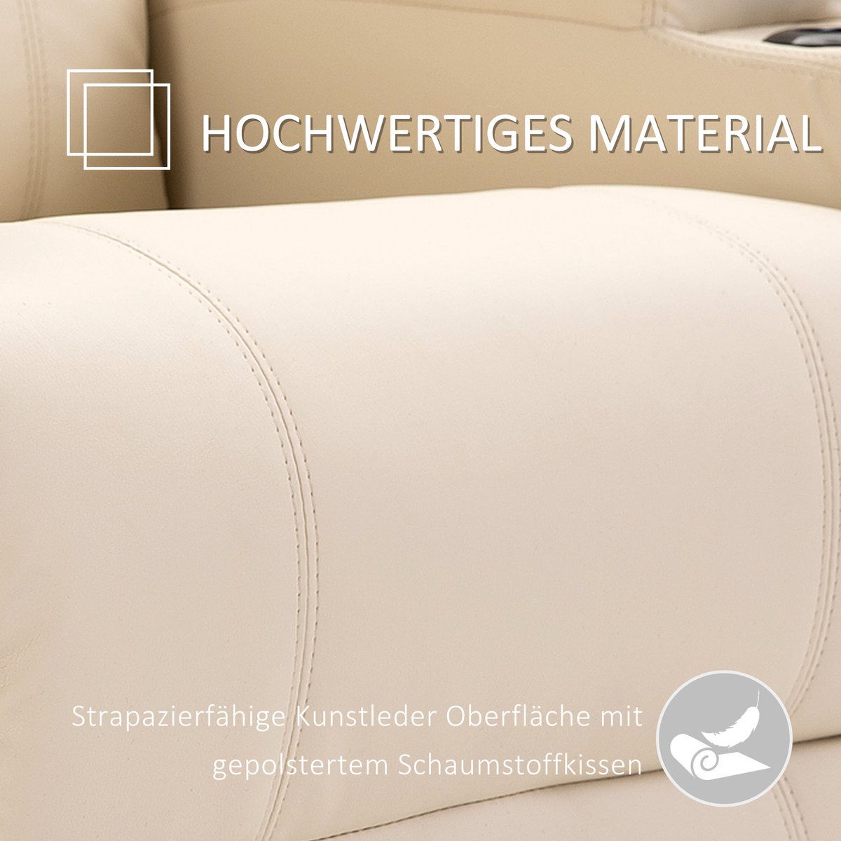 Afbeelding 3 van HOMCOM Massagestoel met ligfunctie Creme