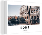 Canvas Schilderij Italië - Rome - Colosseum - 90x60 cm - Wanddecoratie