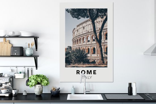 Toile Peinture Rome - Italie - Colisée - 80x120 cm - Décoration murale