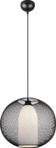 LED Hanglamp - Trion Filtran - E27 Fitting - 1-lichts - Rond - Mat Zwart - Aluminium