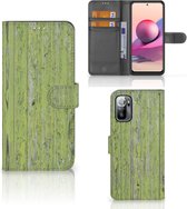 Wallet Book Case Xiaomi Redmi Note 10/10T 5G | Poco M3 Pro Telefoon Hoesje Green Wood
