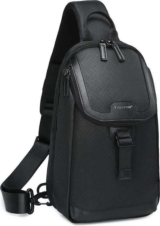 LEABAGS Leren schoudertas voor heren, messenger bag met schouderriem, schoudertas, werktas, kantoortas, handtas, reistas, tablettas, leer, handgemaakt, Nature Donkerbruin, Medium