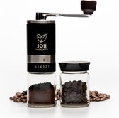 JOR Products® Koffiemolen Koffiebonen Voorraadpot Espresso Bonenmaler Klein Handmatig Keramisch 6 Maalstanden