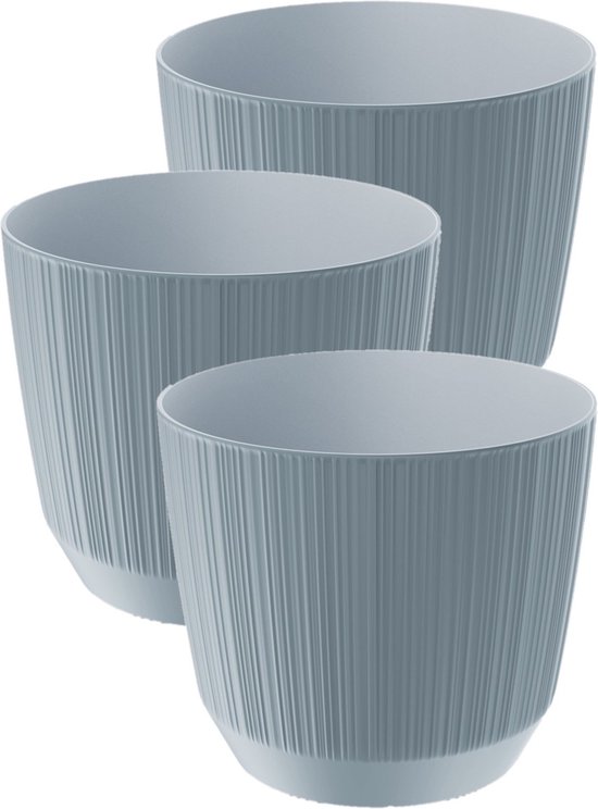 3x pièces cache-pot moderne carf-stripe / pot de fleurs en plastique dia 13  cm /... | bol