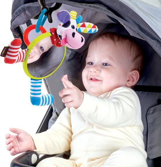 Yookidoo Spiegel voor Baby in Auto en Buggy model Koe - Yookidoo