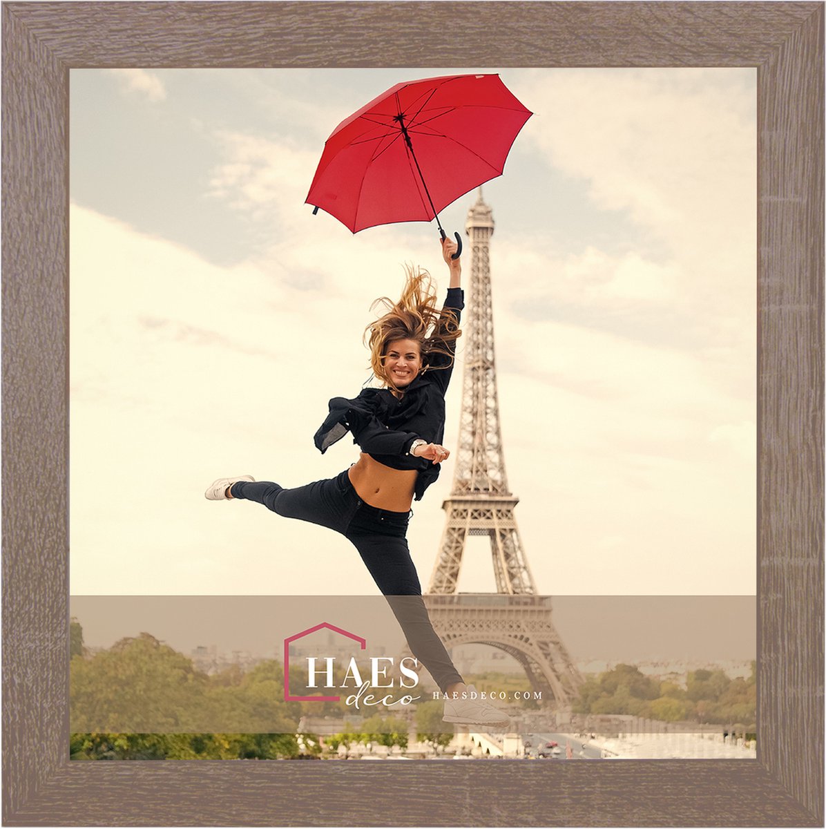 HAES DECO - Houten fotolijst Paris bruin voor 1 foto formaat 30x30 - SP001305
