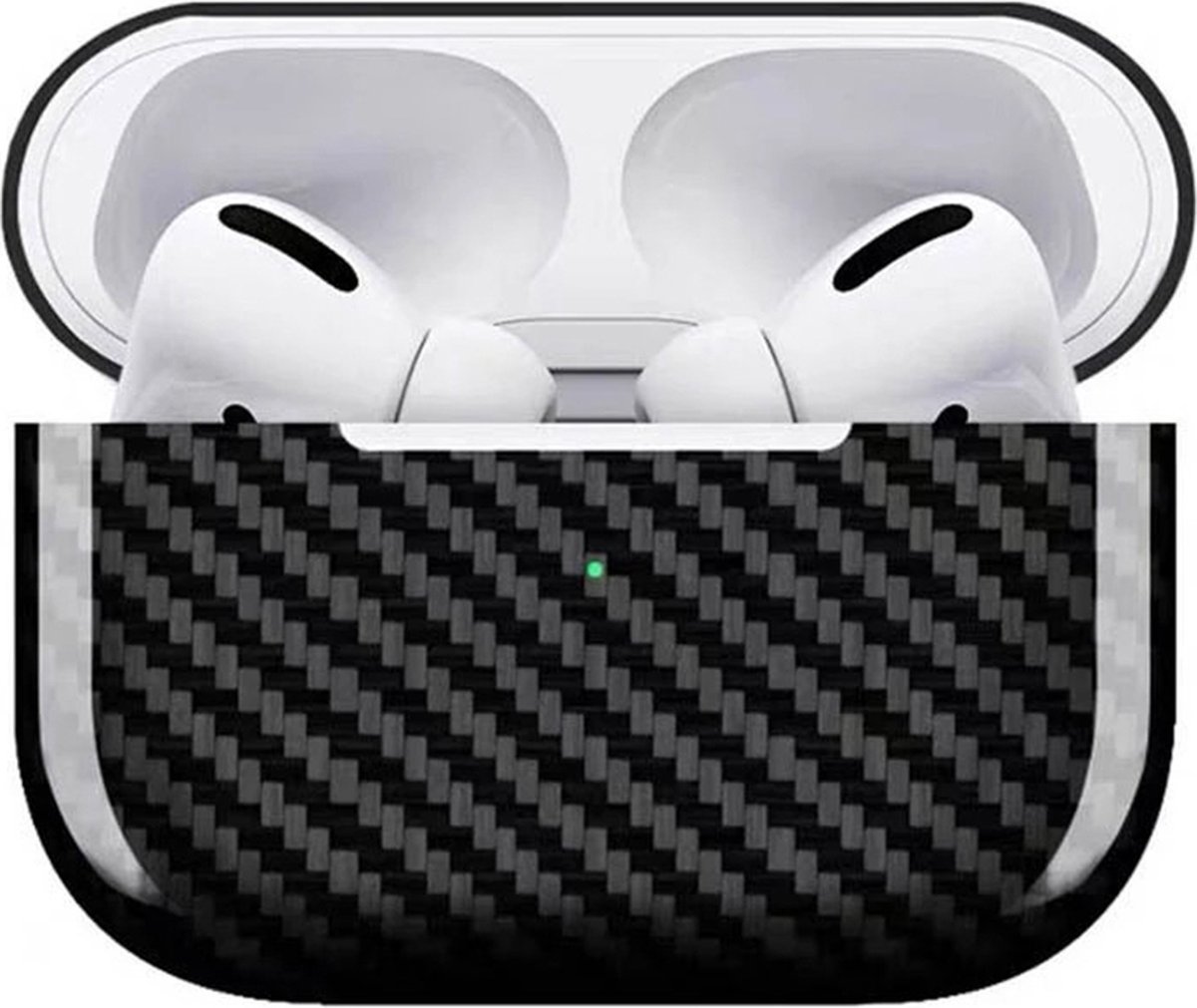 YONO Carbon Hoesje geschikt voor Apple Airpods 3 – Hard Case - Koolstofvezel Beschermhoes - Zwart