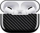 YONO Carbon Hoesje geschikt voor Apple Airpods 3 – Hard Case - Koolstofvezel Beschermhoes - Zwart