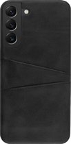 BMAX Leren hardcase hoesje geschikt voor Samsung Galaxy S22 Plus met pashouder - Backcover - Back cover - Telefoonhoesjes - Hardcase - Hard cover - Telefoonhoesje - Beschermhoesje - Telefoonbescherming - Zwart