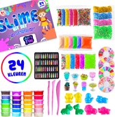 Speelslijm Roze - JustForYou2 Slijm pakket - 1,7KG/108+stuks – DIY Kit Slijm maken – Glow in the dark slijmpakket – Speelgoed voor kinderen