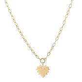 Michelle - ketting - gouden hart - mi corazon - rvs - stainless steel - goud