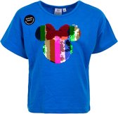 Minnie Mouse blauw t-shirt met omkeerbare pailletten maat 128