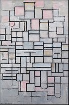 Walljar - Piet Mondriaan - Compositie No. IV - Muurdecoratie - Canvas schilderij