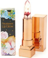 Glamfox Rose Flower Lippenstift - Lipstick met Goudkorrels en 100% Echte Roos Bloem - Lip Plumper - Lippenstift Langhoudend - Lippenbalsem - Beauty Make Up