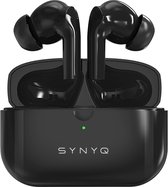 Synyq Draadloze Oordopjes - Met Oplaadcase - In-Ear Detectie - Draadloze Oortjes - Bluetooth Oordopjes - Zwart