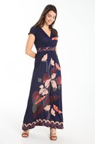 Cassis Lange jurk bedrukt met tropische bladeren Lange jurk bedrukt met tropische bladeren