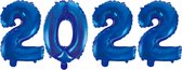 Folieballon 2022 blauw 86cm | Oud & Nieuw Versiering | Nieuwjaar ballonnen