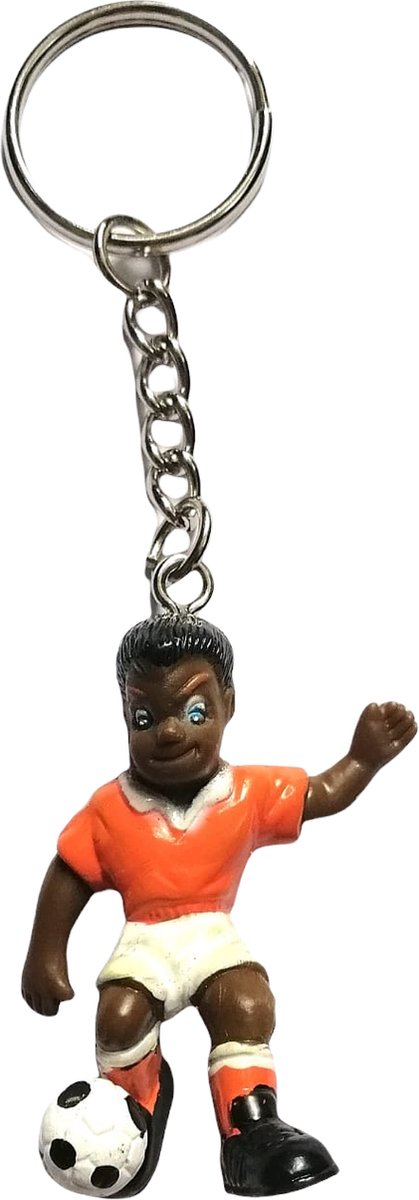 Voetbal - Voetballer - Sleutelhanger - Voetballer - Oranje - Gekleurd - Voet