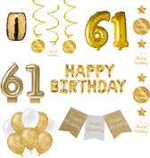61 jaar Verjaardag Versiering pakket Gold