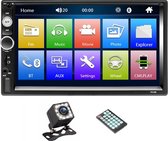 TechU™ Autoradio AT38 – 2 Din – Écran tactile 7” – Bluetooth – Android & iOS – Appel mains libres – Radio FM – USB – Incl. Télécommande – Incl. Caméra de recul