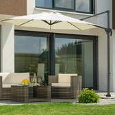 Manzibo Zwevende parasol  - Luxe Parasol - Rechthoekig - Zon Bescherming -  Parasol - Luifel -Tuin accessoires- Beige