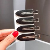 4 Seamless metalen haarclips zwart - haarklem - kapper haar tools clips klips klem