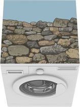 Wasmachine beschermer mat - een muur van rotsen - Breedte 60 cm x hoogte 60 cm