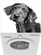 Wasmachine beschermer mat - een zwarte puppy - Breedte 60 cm x hoogte 60 cm