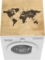 Wasmachine beschermer mat - Wereldkaart - Vintage - Reizen - Breedte 60 cm x hoogte 60 cm