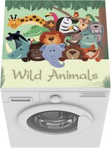 Wasmachine beschermer mat - de Big Five als groepsportret onder een boom - Breedte 60 cm x hoogte 60 cm