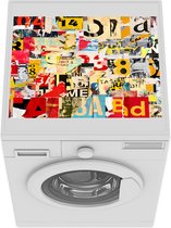 Wasmachine beschermer mat - Letters - Nummers -Vintage - Collage - Breedte 55 cm x hoogte 45 cm