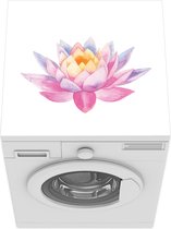 Wasmachine beschermer mat - Waterverf illustratie van een lotus - Breedte 60 cm x hoogte 60 cm