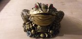 Stenen kikker - 15 cm - natuursteen - chinees - speciale werking - geldgeluksbrenger