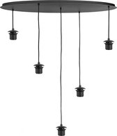 Highlight - Plafondplaat 5 lichts ovaal L 100 x  B 35 cm met snoer en fittingen