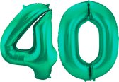 Folieballon 40 jaar metallic groen 86cm