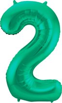 Folieballon 2 jaar metallic groen 86cm