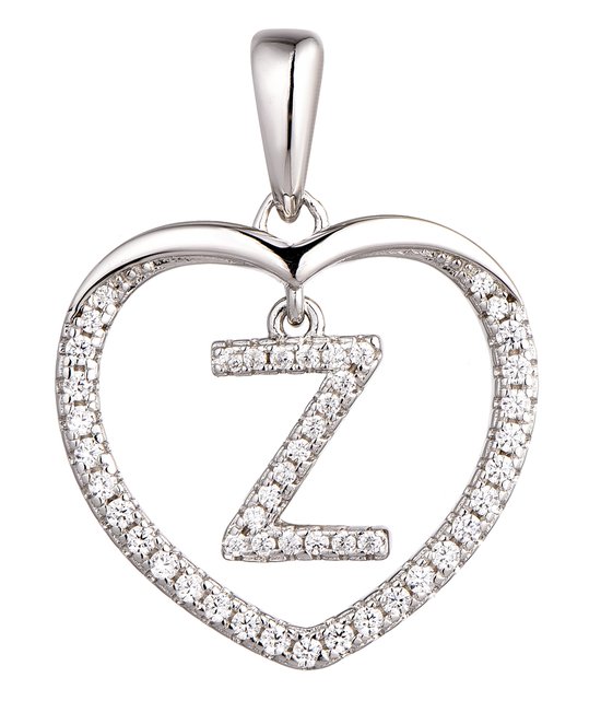 N3 Collecties 925 Hartje zilver Ketting met Hanger -Letter Z