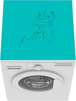 Wasmachine beschermer mat - Koppel - Minimalisme - Line art - Breedte 60 cm x hoogte 60 cm