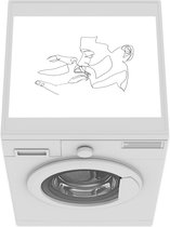 Wasmachine beschermer - Wasmachine mat - Koppel - Relatie - Line art - 55x45 cm - Droger beschermer