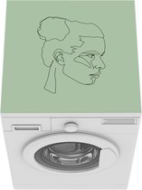 Wasmachine beschermer mat - Vrouwen - Minimalisme - Line art - Breedte 60 cm x hoogte 60 cm