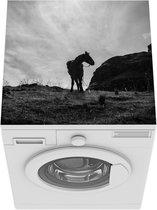 Wasmachine beschermer mat - Paard - Wolken - Weide - Breedte 60 cm x hoogte 60 cm